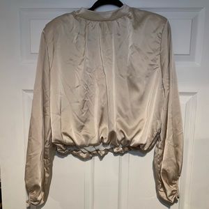 Silky high neck shirt